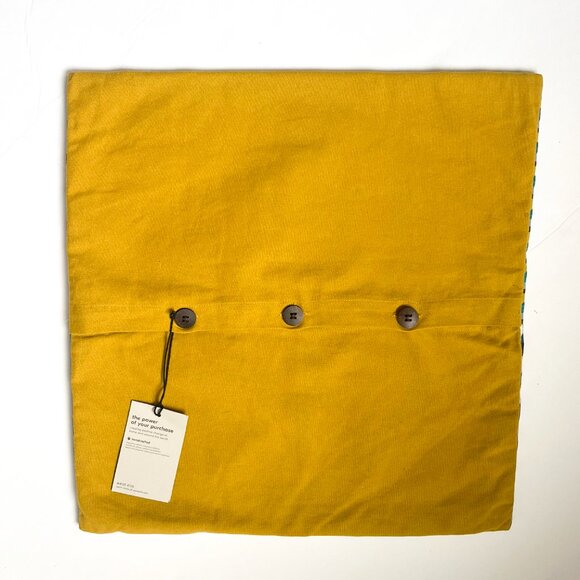 Set of 2: WEST ELM Avant Garde Pillow Cover, Blue/Yellow/Multi - Picture 6 of 12